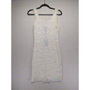 BCBGMaxAzria Sequin Bodycon Dress Women's Size XS  White Nina Party Formal